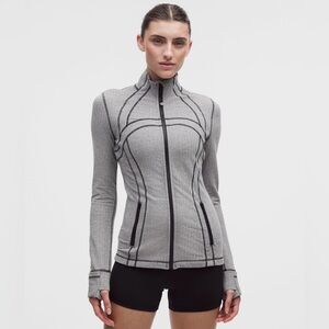 Lululemon Define Jacket NWT Size 8 Heathered Black Dove Grey